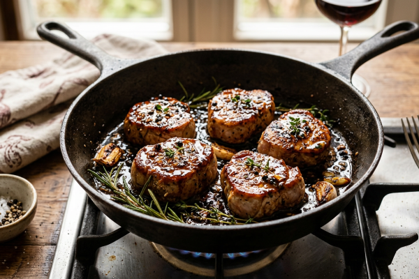Schweinemedaillons glasiert in der Pfanne: Profi-Rezept