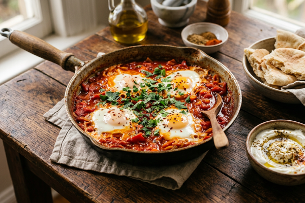 Shakshuka authentisch zubereiten: Das einfache Pfannen-Rezept